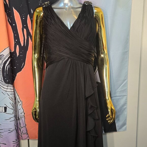 CALVIN KLEIN • Notorious Noir Gown • Femme Fatale Energy 14 NWT Halloween - Picture 7 of 15